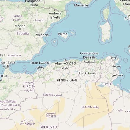 Approximate map — Algeria (OpenStreetMap)