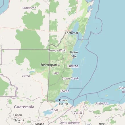 Approximate map — Belize (OpenStreetMap)