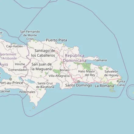 Carte approximative — République dominicaine (OpenStreetMap)