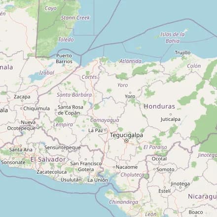 Carte approximative — Honduras (OpenStreetMap)
