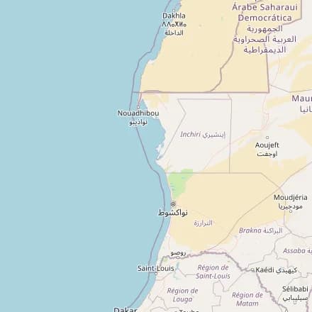 Carte approximative — Mauritanie (OpenStreetMap)