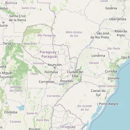 Approximate map — Paraguay (OpenStreetMap)