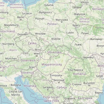 Carte approximative — Slovaquie (OpenStreetMap)