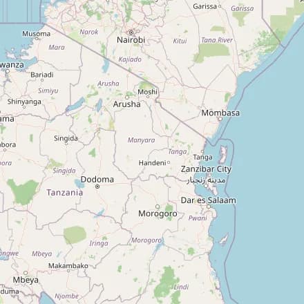 Carte approximative — Tanzanie (OpenStreetMap)