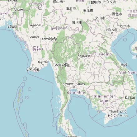 Carte approximative — Thaïlande (OpenStreetMap)