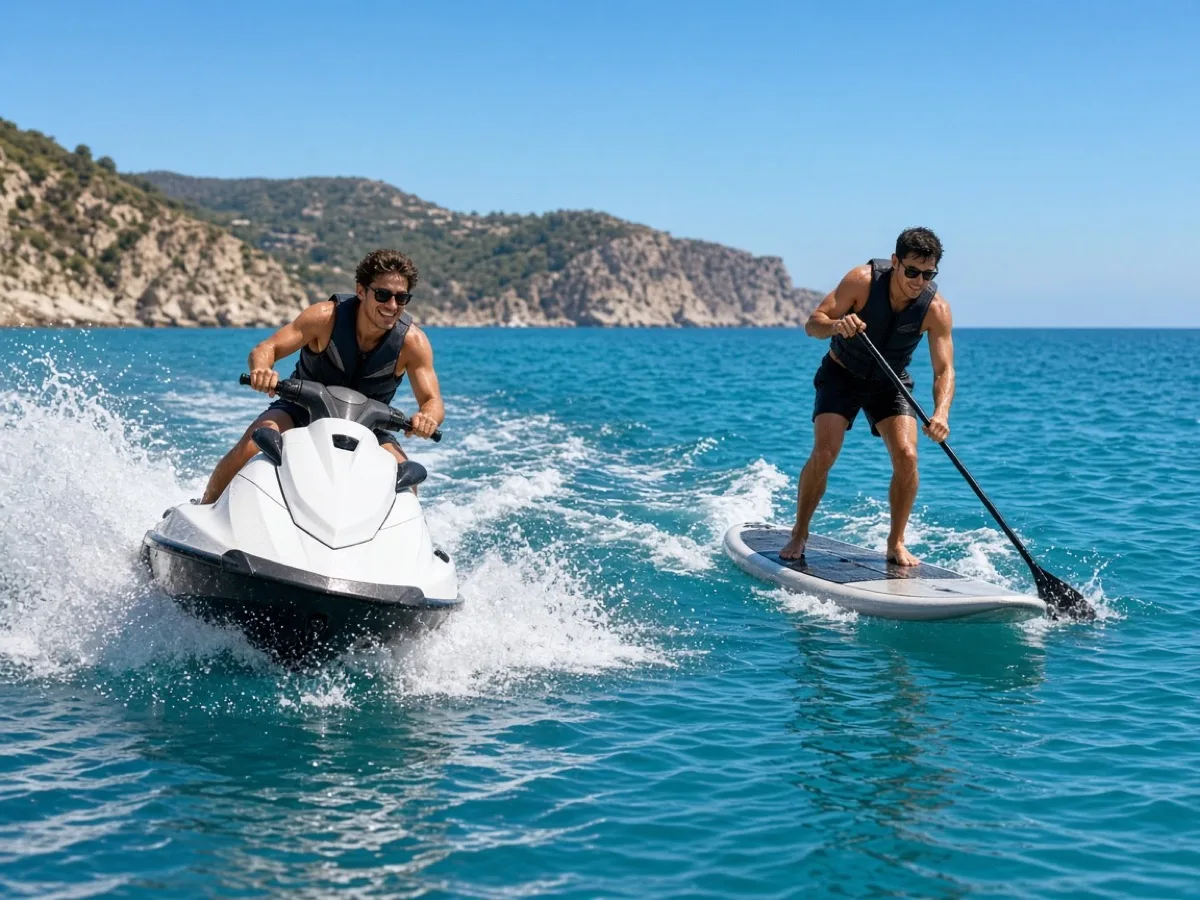 Jet-ski or paddle challenge example