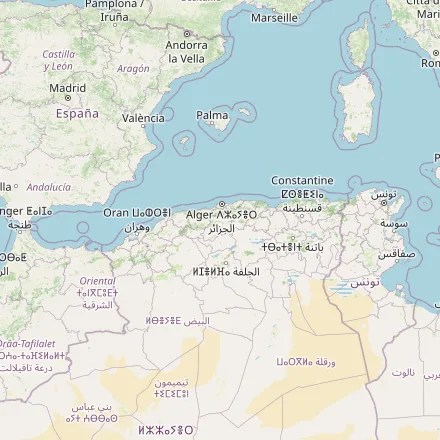 Orientačná mapa — Alžírsko (OpenStreetMap)