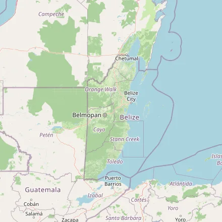 Orientačná mapa — Belize (OpenStreetMap)