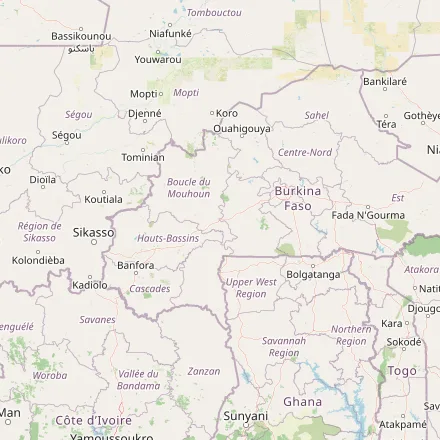 Orientačná mapa — Burkina Faso (OpenStreetMap)