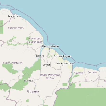 Orientačná mapa — Guyana (OpenStreetMap)