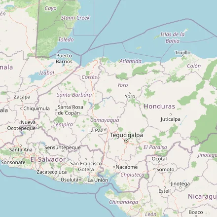 Orientačná mapa — Honduras (OpenStreetMap)