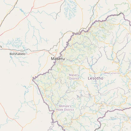 Orientačná mapa — Lesotho (OpenStreetMap)