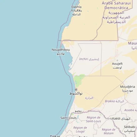 Approximate map — Mauritania (OpenStreetMap)