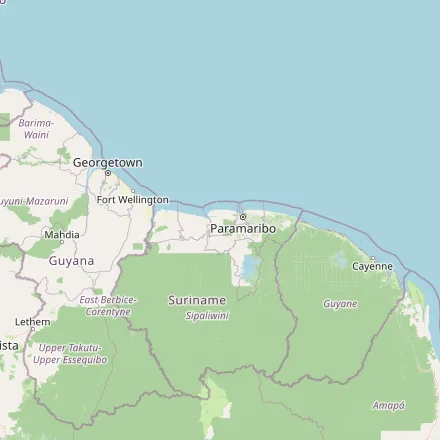Orientačná mapa — Surinam (OpenStreetMap)
