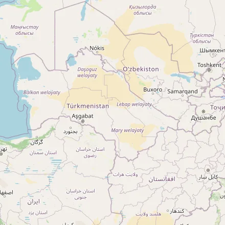 Orientačná mapa — Turkménsko (OpenStreetMap)